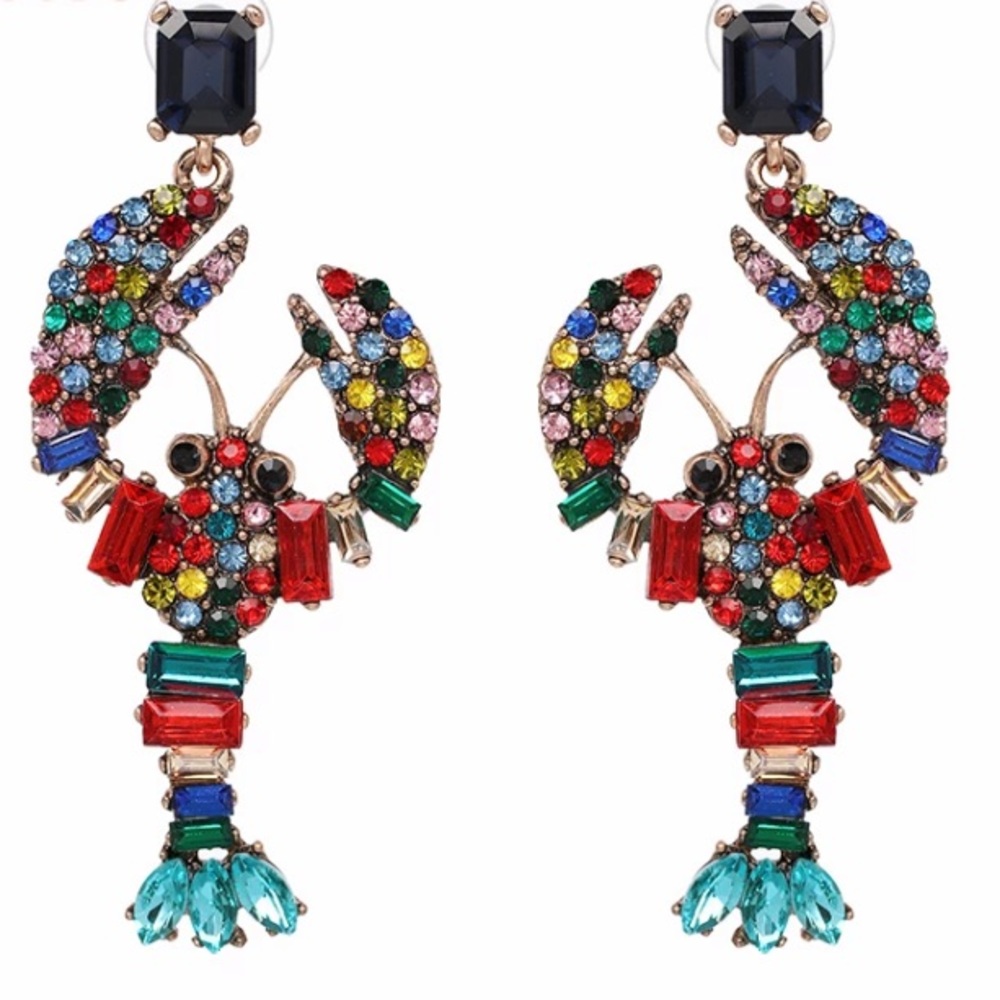 Zara collection Rhinestone lobster 🦞 earrings